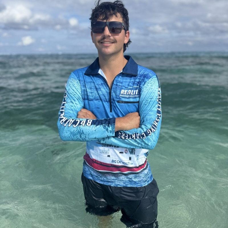 Aqua Big Cat Fishing Shirt - Small